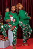 Pyjama assorti familial imprimé Père Noël vert foncé