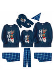 Pyjama assorti familial imprimé Noël bleu foncé