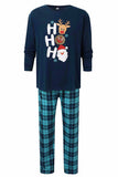 Pyjama assorti familial imprimé Noël bleu foncé