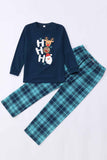 Pyjama assorti familial imprimé Noël bleu foncé