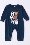 Pyjama assorti familial imprimé Noël bleu foncé