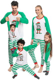 Ensemble de pyjama assorti familial imprimé rayures vertes
