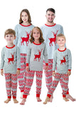 Gris Rayures Rouge Elk Print Noël Famille Pyjama Assorti Ensemble