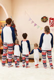 Ensembles de pyjamas familiaux à 2 pièces à motif sapin de Noël vert à col rond