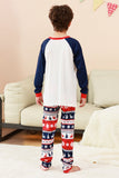 Ensembles de pyjamas familiaux à 2 pièces à motif sapin de Noël vert à col rond
