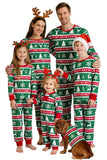 Ensemble de pyjama familial à manches longues à col rond Green Red Fair Isle