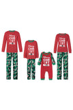 Ensemble de pyjama familial assorti imprimé vert et rouge de Noël