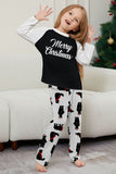 Ensemble de pyjamas assortis pour la famille noir à manches longues, à motifs de Noël