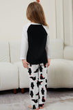 Ensemble de pyjamas assortis pour la famille noir à manches longues, à motifs de Noël