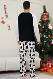 Ensemble de pyjamas assortis pour la famille noir à manches longues, à motifs de Noël