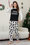Ensemble de pyjamas assortis pour la famille noir à manches longues, à motifs de Noël