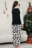 Ensemble de pyjamas assortis pour la famille noir à manches longues, à motifs de Noël