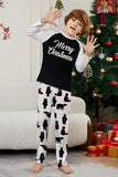 Ensemble de pyjamas assortis pour la famille noir à manches longues, à motifs de Noël