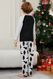 Ensemble de pyjamas assortis pour la famille noir à manches longues, à motifs de Noël