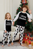 Ensemble de pyjamas assortis pour la famille noir à manches longues, à motifs de Noël