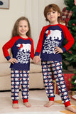 Ensemble de pyjamas assortis pour la famille bleu marine, à manches longues et à col rond
