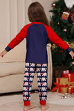 Ensemble de pyjamas assortis pour la famille bleu marine, à manches longues et à col rond