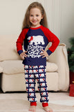 Ensemble de pyjamas assortis pour la famille bleu marine, à manches longues et à col rond