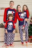 Ensemble de pyjamas assortis pour la famille bleu marine, à manches longues et à col rond
