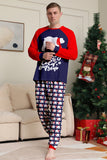 Ensemble de pyjamas assortis pour la famille bleu marine, à manches longues et à col rond