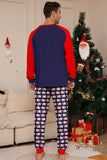 Ensemble de pyjamas assortis pour la famille bleu marine, à manches longues et à col rond
