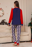 Ensemble de pyjamas assortis pour la famille bleu marine, à manches longues et à col rond