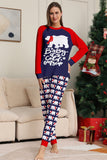 Ensemble de pyjamas assortis pour la famille bleu marine, à manches longues et à col rond