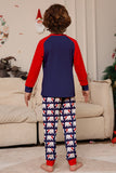 Ensemble de pyjamas assortis pour la famille bleu marine, à manches longues et à col rond