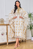 Caftan Abaya deux pièces brodé d'or