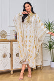 Caftan Abaya deux pièces brodé d'or