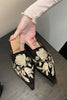 Charger l&#39;image dans la galerie, Femmes Floral Brodé Chaton Talons Bout Pointu Pantoufles Chaussures Mule Sandales