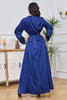 Charger l&#39;image dans la galerie, Bleu royal brodé soirée Abaya Maxi robe caftan longues Robes