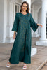 Charger l&#39;image dans la galerie, Robe en mousseline de soie Abaya Kaftan d&#39;été perlée vert foncé