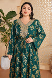 Caftan marocain Abaya grande taille vert foncé avec ceinture