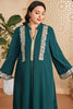 Charger l&#39;image dans la galerie, Caftan marocain Abaya élégant grande taille vert foncé