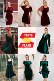 Robe de cocktail en velours à vente flash (1 pièce - Style et couleur aléatoires)