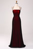 Charger l&#39;image dans la galerie, Robe de demoiselle d’honneur fourreau rouge noir avec dos à lacets