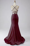 Robe de bal sirène scintillante bleu clair avec fente