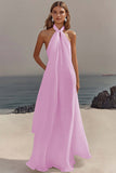 Robe longue fluide en mousseline de soie blanche