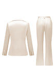 Gris rose pic revers satin slim fit femmes costumes