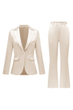 Gris rose pic revers satin slim fit femmes costumes