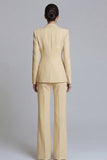 Costume d'affaires femme 2 pièces rose revers pointe à boutons