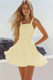 Robe courte plissée blanche plissée courte de graduation