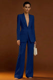 Costume d'affaires femme 2 pièces ivoire à col châle et boutonnage simple