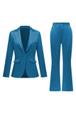 Gris rose pic revers satin slim fit femmes costumes