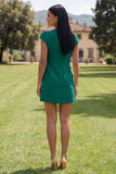 Robe bodycon jaune à col rond avec fleurs 3D