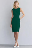 Robe courte de travail moulante sans manches en satin ivoire