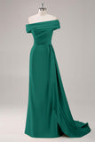 Robe longue fourreau plissée champagne à une épaule