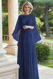 Robe plissée en mousseline de soie lilas une ligne mère de la mariée