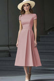 Jonquille Une Ligne Col Bateau Vintage Satin Longue Robe de Travail